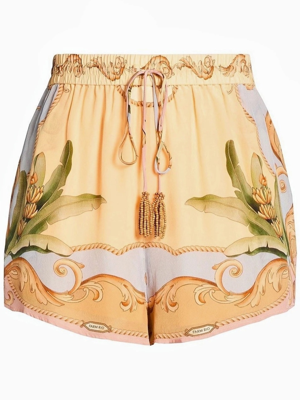 FARM Rio Yellow Banana Grapes Drawstring Shorts Yellow & Green